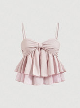 Pleated Ruffle Tank Top